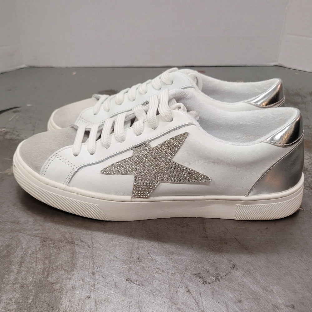 STEVE MADDEN STAR REZUME WHITE TENNIS SHOES 7.5